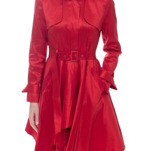 LUCKA - MICROFABRIC TRENCH COAT WITH HANDKERCHIEF HEM